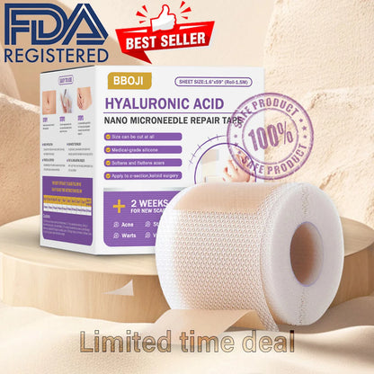 ✅Official Store |Medical GradeHyaluronic Acid Nano Microneedle Repair Tape🏥(Treatment of old and new scars, reduction of surgical scars, stretch marks, keloids, acne, burns, warts, dermatomes and varicose veins)