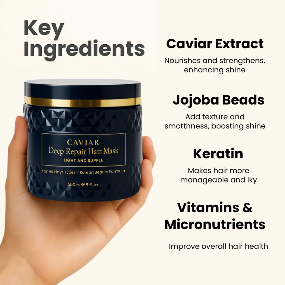 Hot Sale🔥Korean Caviar Hair Mask – Deep Repair (16.9 fl.oz. / 500ml)