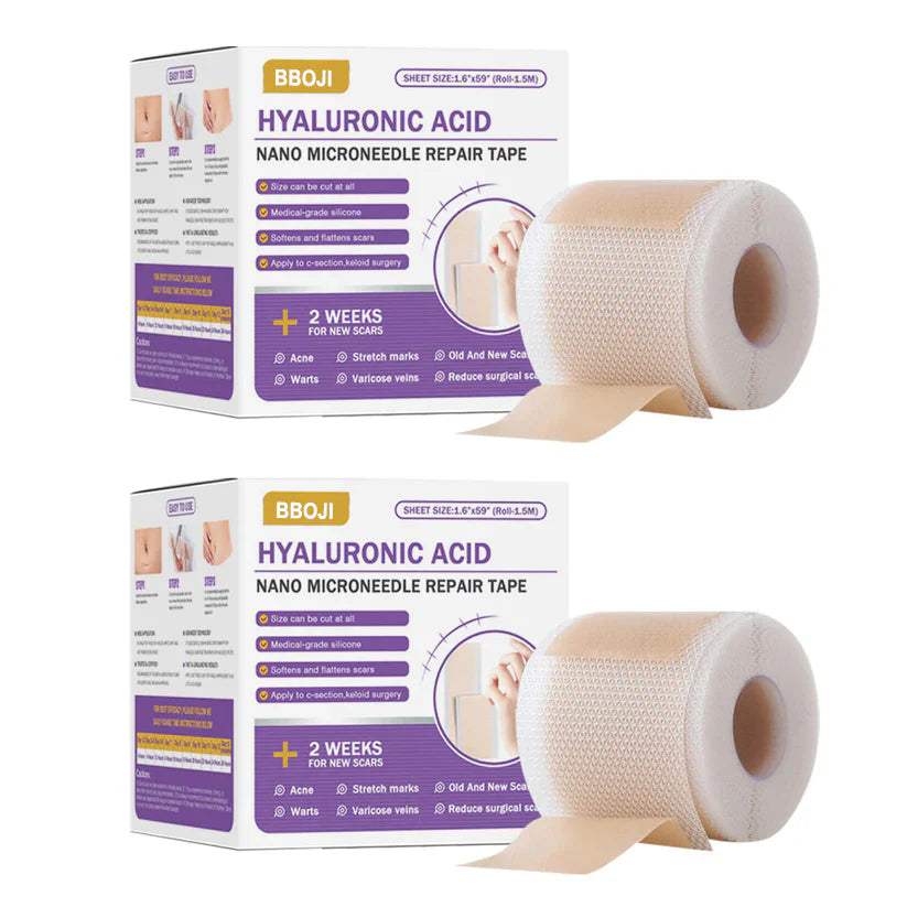 ✅Official Store |Medical GradeHyaluronic Acid Nano Microneedle Repair Tape🏥(Treatment of old and new scars, reduction of surgical scars, stretch marks, keloids, acne, burns, warts, dermatomes and varicose veins)